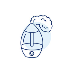 Humidifier with steam color line icon. Kitchen device.