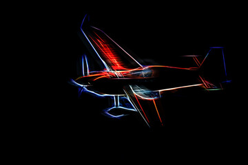 Stylized sport plane in flight