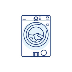 Washing machine color line icon. Kitchen device.