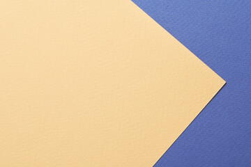 Rough kraft paper background, paper texture blue beige colors. Mockup with copy space for text