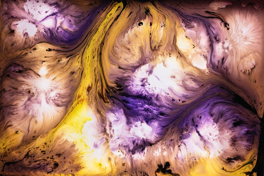 Abstract flow of liquid paints in mix
