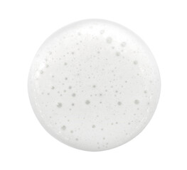Soap foam round shape on a white background. Shampoo or detergent drop isolate