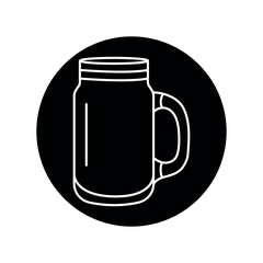 Glass cups for smoothies black line icon. Dishware