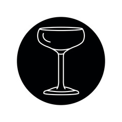 Glass saucer black line icon. Dishware