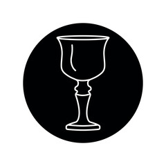 Liqueur glass (pony, cordian) black line icon. Dinnerware.