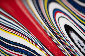 Surface of colorful fordite
