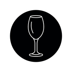 Wine glass black line icon. Dishware