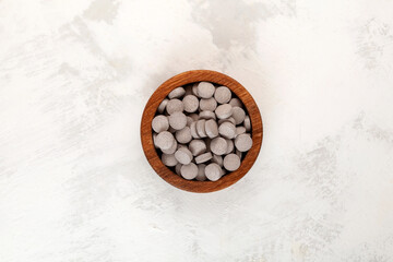 Chaga extract in tablets. Chaga is a sterile form of the Tinder mushroom, a synonym for birch...
