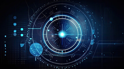 Fototapeta premium unique tech-inspired background with a focus on circular activity, inspiring full-circle idea of the tech world, good lighting