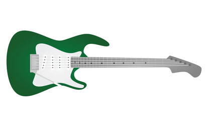 Green electric guitar. vector illustration