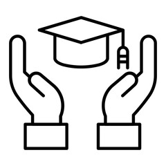 Education Insurance Outline Icon
