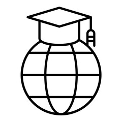 Global Education Outline Icon