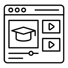 Education Video Outline Icon