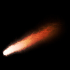 Fototapeta na wymiar Comet in the Space or Universe 3D Render PNG Image