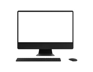 Computer  with Keyboard and Mouse - Front View	