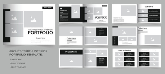 Professional architecture portfolio landscape template