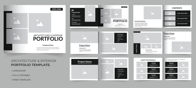 Professional architecture portfolio landscape template
