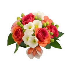 bouquet of roses - dahlia flower on white background - Flowers Background - Generative AI