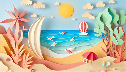 Fototapeta na wymiar Summer pastel wallpaper. for summer background