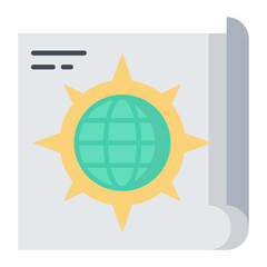 Globe Compass Flat Icon