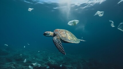 Fototapeta premium AI Captivating Marine Wildlife: Stunning Shots of Creatures in their Oceanic Habitat