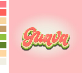 guava text effect 3d vector design