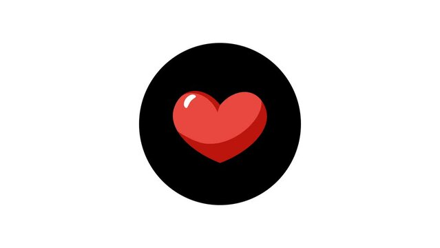 Heart beating, love icon on white background. Micro animation, cartoon, illustration, clip art, vector. Web website symbol.