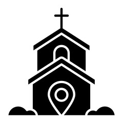 Church Map Glyph Icon