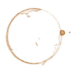 Coffee stains isolated on a transparent background. Royalty high-quality free stock PNG image of...