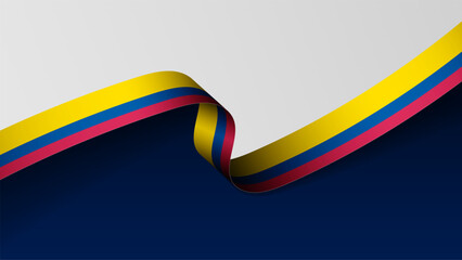 Colombia ribbon flag background.