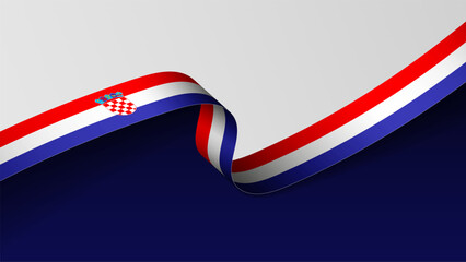 Croatia ribbon flag background.