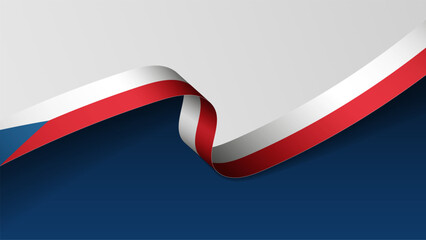 CzechRepublic ribbon flag background.