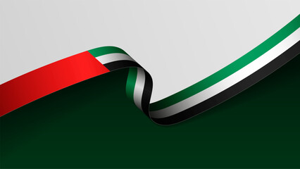 EAU ribbon flag background.