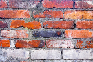 Surface of red brick wall