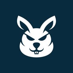Animal bunny head cute simple logo design
