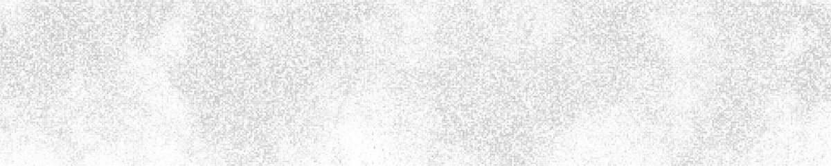 White And Grey Halftone Dotted. Panoramic Background. Abstract Polka Dots Pattern. Pop Art Style Backdrop. Wide Horizontal Long Banner. Vector Illustration, Eps 10. 