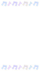 ♪16:9パステルなシンプル音符フレーム♪PNG