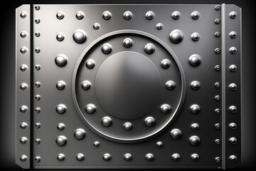 abstract background of steel plate with rivets, generative ai