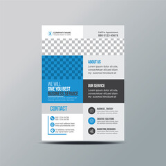 Corporate business flyer template design with creative modern and professional minimalist style for marketing, business proposal, promotion, advertise. 