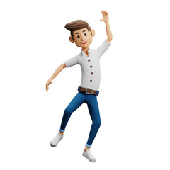 3d man in a shirt and jeans