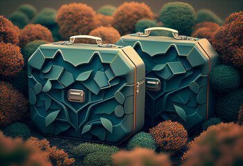 Beautiful abstract surreal geometric Business suits concept, contemporary colors and mood social background.  Generative AI technology.