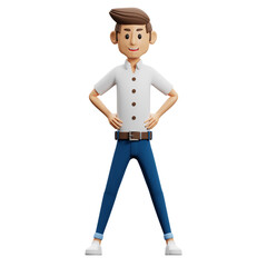 3d man in a shirt and jeans