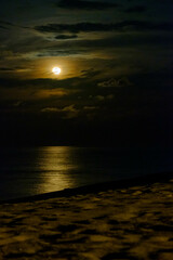 Seascape scenery at night in Dungun, Terengganu, Malaysia.