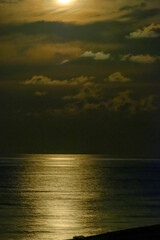 Seascape scenery at night in Dungun, Terengganu, Malaysia.