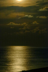 Seascape scenery at night in Dungun, Terengganu, Malaysia.