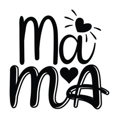 Obraz premium Mama hand written lettering for Mother's day Greeting Card. Prefect for card invitation, poster, template, banner. Isolated on white background.