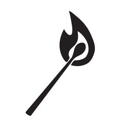 Icono de un fósforo ardiente. Vector