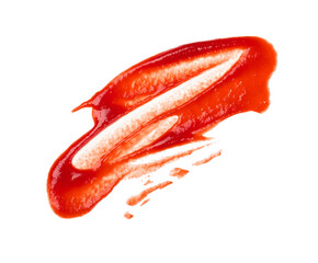 Wet stain of red tomato ketchup isolated - 584397409