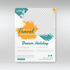 Travel flyer poster design , Holiday ,Vacation, flyer  brochure templates. Vector
