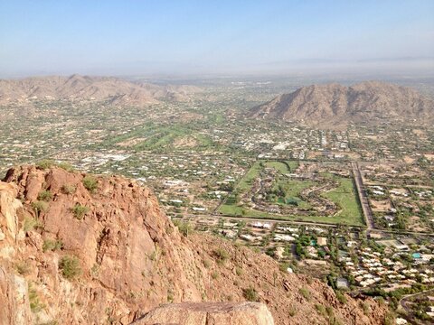View from Camelback Mountain in Phoenix, Hiking Cholla Trail